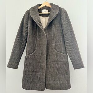 Wilfred Charcoal Plaid Trench Coat
